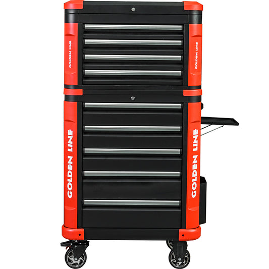 GAODELAI  GL3504&GL3505   Multi-purpose tool vehicle   4 drawer tool box with lid + 5 drawer tool cart with side tray and garbage can